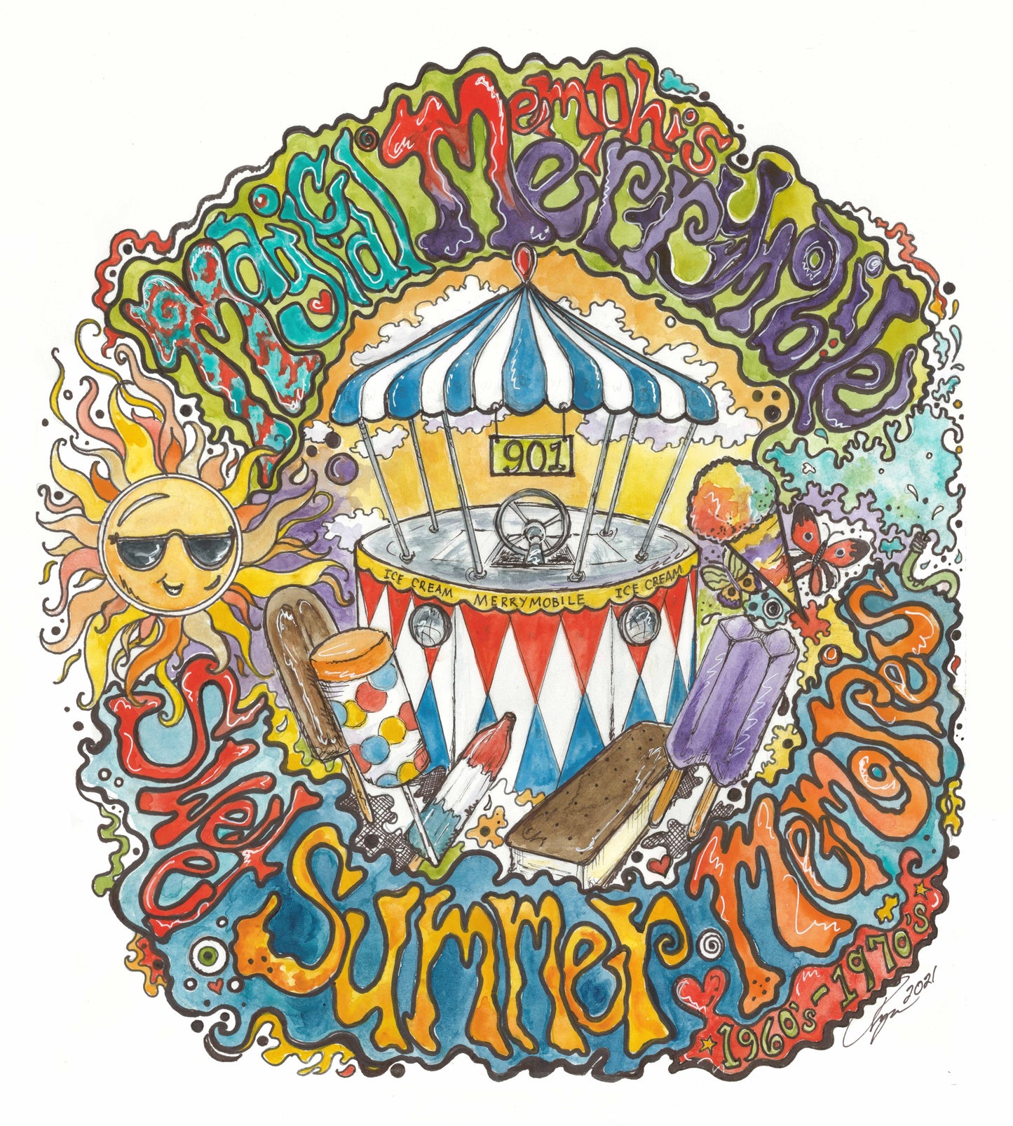 Memphis Merry Mobile - Art Print