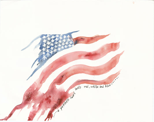 A Patriotic Heart Flag - Art Print