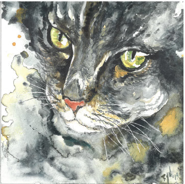 Green Eyed Cat - Art Print