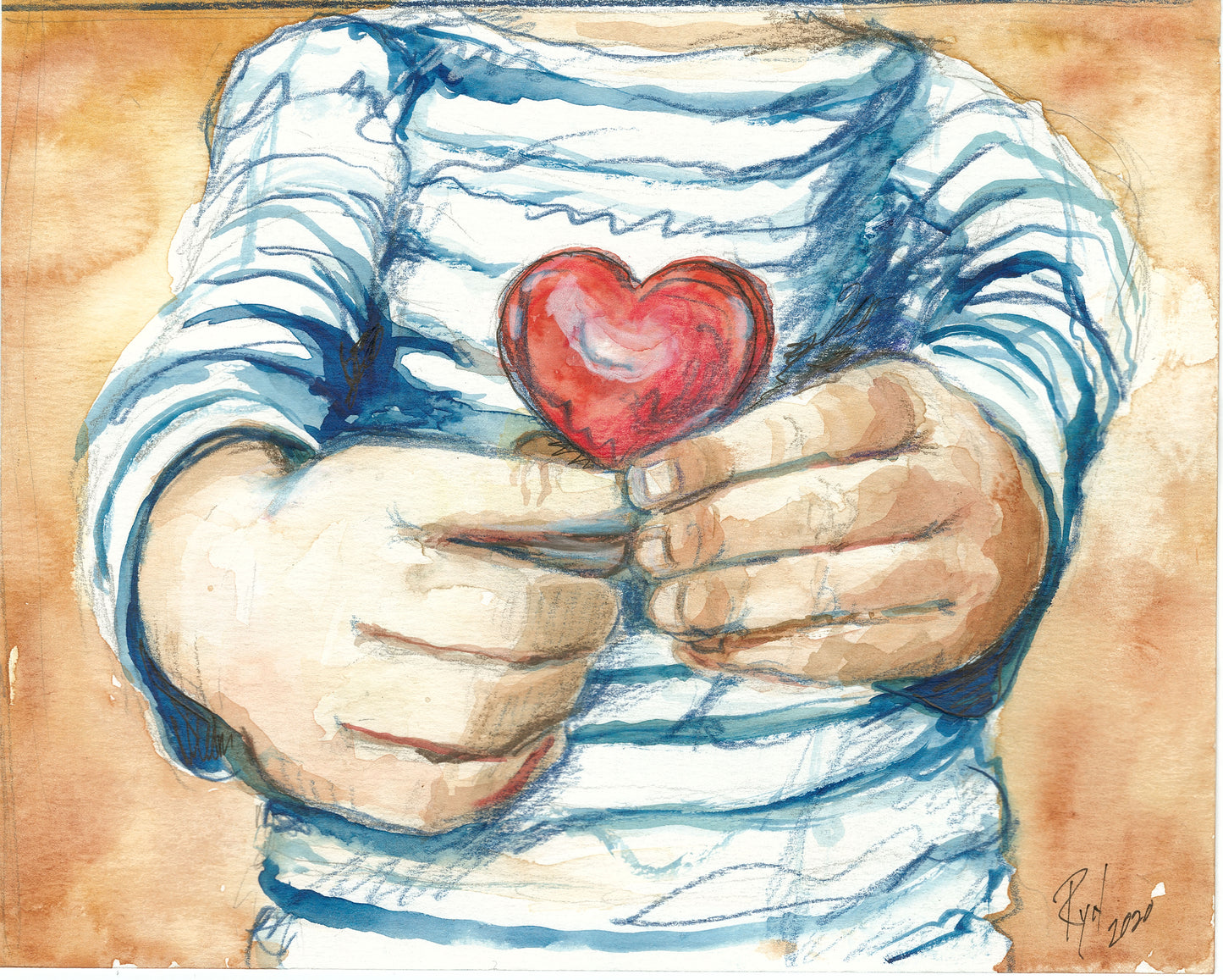 Heart in Hands - Art Print